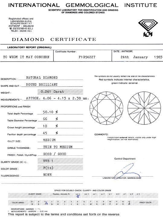 Foto 9 - Diamant 0,241 Carat Brillant IGI feines Weiss Plus VVS1, D6280