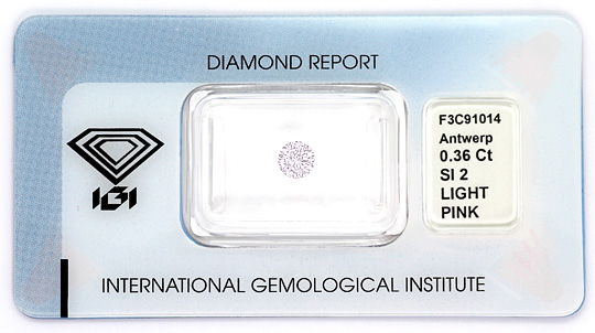 Foto 1 - 0,36Carat Diamant Natural Light Pink SI2 IGI Zertifikat, D6491