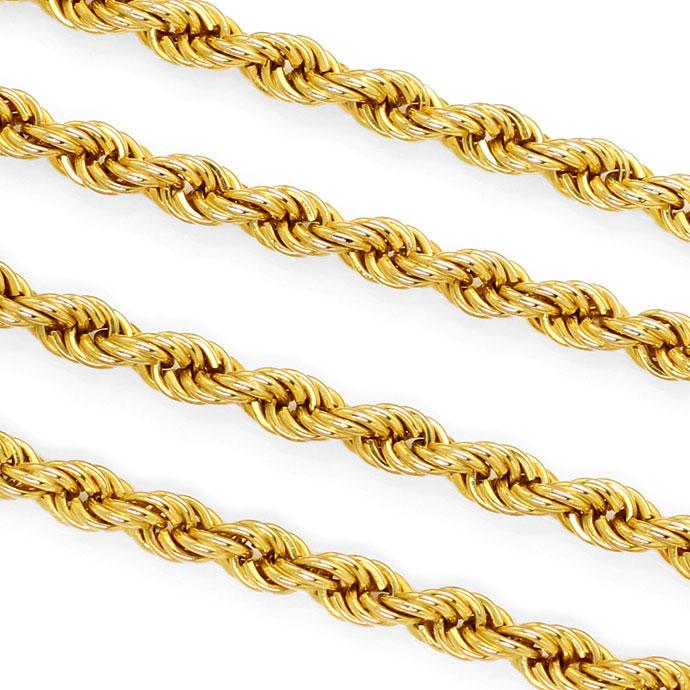 Foto 2 - Lange Gelbgoldkette im Kordel Muster in 80cm Länge, 14K, K2729