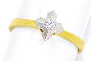 Foto 1 - Diamantring mit 0,10ct Brillant-Solitär in Bicolor Gold, Q1460