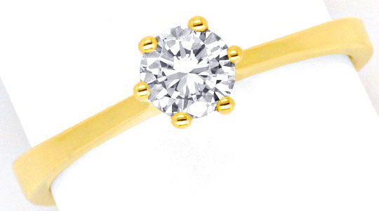 Foto 2 - Solitär-Diamant-Krappen-Ring 0,42 Brillant 18K Gelbgold, R1178