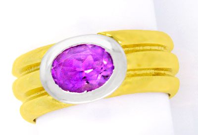 Foto 1 - Bicolor Ring, Spitzen Amethyst! Mehrteilig! 14Karat/585, S0967