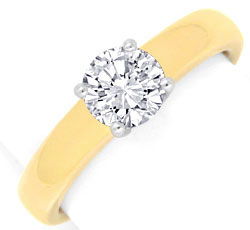 Foto 1 - Ring 1,27 Diamant Handarbeit Gelbgold-Weißgold-Schmuck, S3783