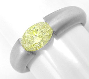 Foto 1 - Spann Ring, Einkaräter Zitronen Farbe Oval Schmuck Neu, S3959