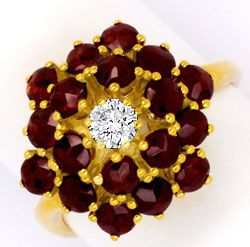 Foto 1 - Brillant-Ring mit 18 Spitzen Granaten 18K Gelbgold Neu, S4056