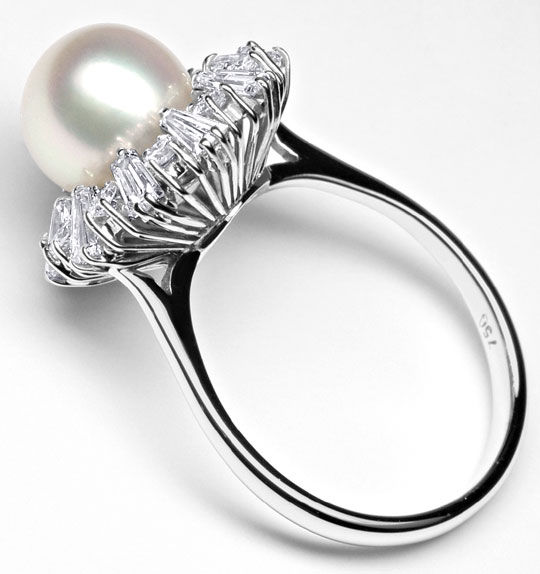 Foto 4 - Traum Perlen Ring Brillanten Trapez Diamanten-Weißgold, S4080