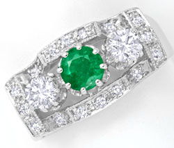 Foto 1 - Wunderschöner Diamant-Ring mit Smaragd Weißgold, S6355
